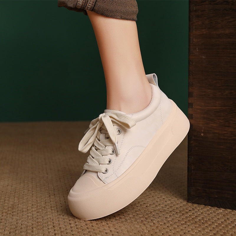 Women's Genuine Retro Platform Round Toe Fashion Women's Casual Shoes