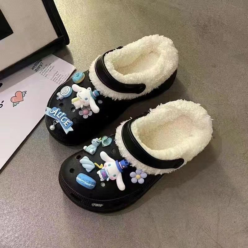 Women's Winter Fleece-lined Warm Cute Couple Cotton Home Women's Shoes