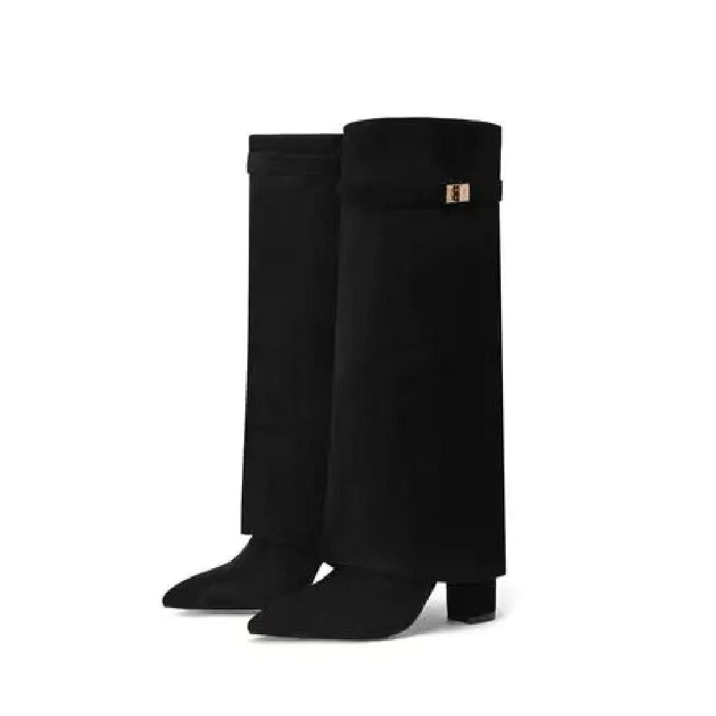 Pointed Toe Big Tube Circumference Comfortable Boots