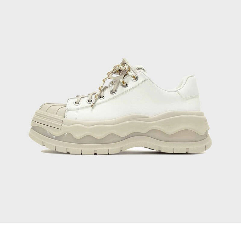 Women's Tan Shell Toe Platform Spring Double Women's Sports Shoes