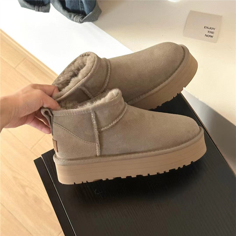 Face Short Platform Muffin Mini Small Women's Snow Boots