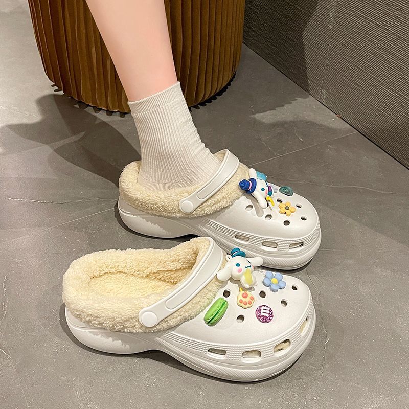 Women's Winter Fleece-lined Warm Cute Couple Cotton Home Women's Shoes