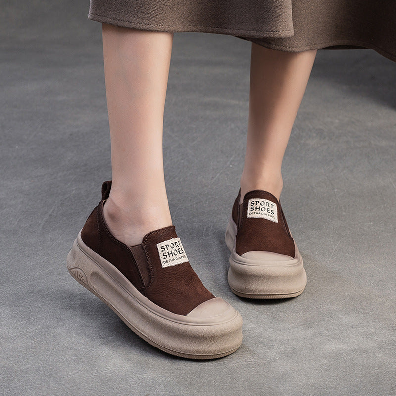 Women's Toe Vintage Thick Bottom Four Pumps Ugly Casual Shoes