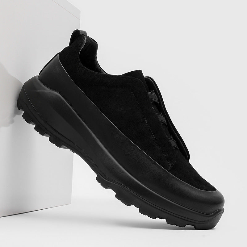 Soft Bottom Commuter Black Trend Simple Men's Board Shoes