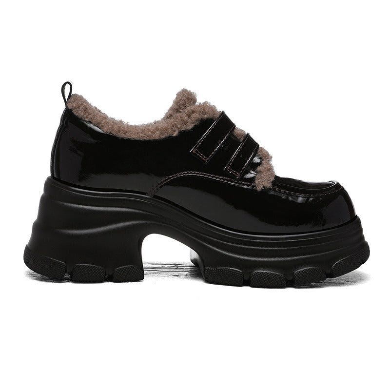 Women's British Style Retro Fashion Platform Height Increasing Mary Jane Loafers