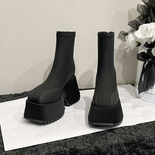 Women's Autumn Thick Bottom Increased Stretch Thin Boots