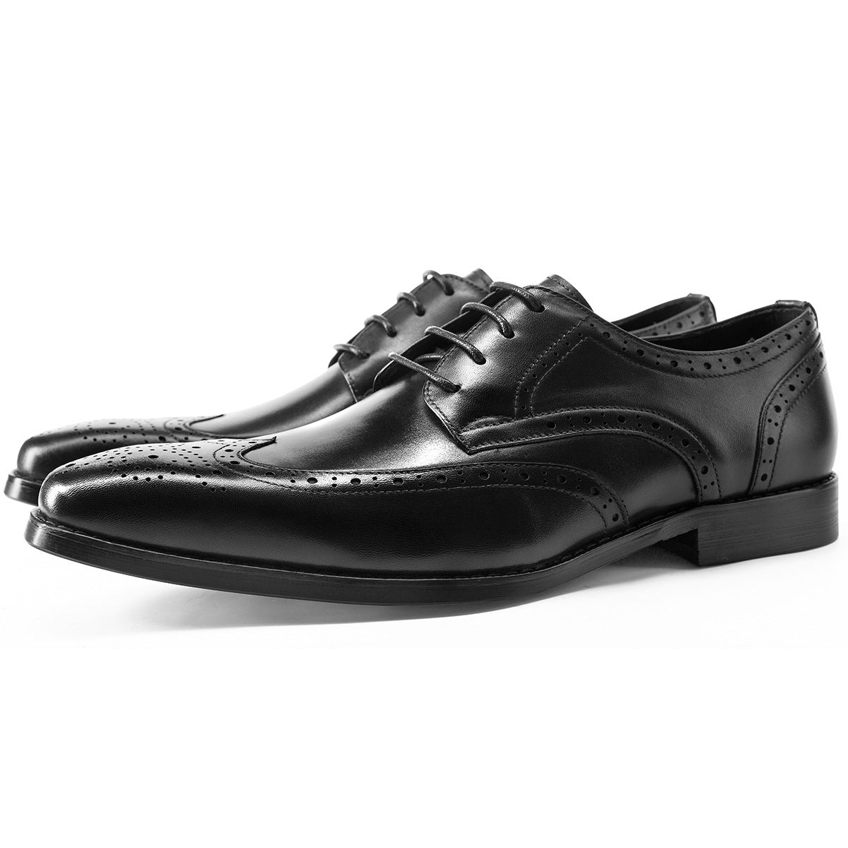 Men's Business Formal Wear Brogue Derby Cowhide Men's Shoes