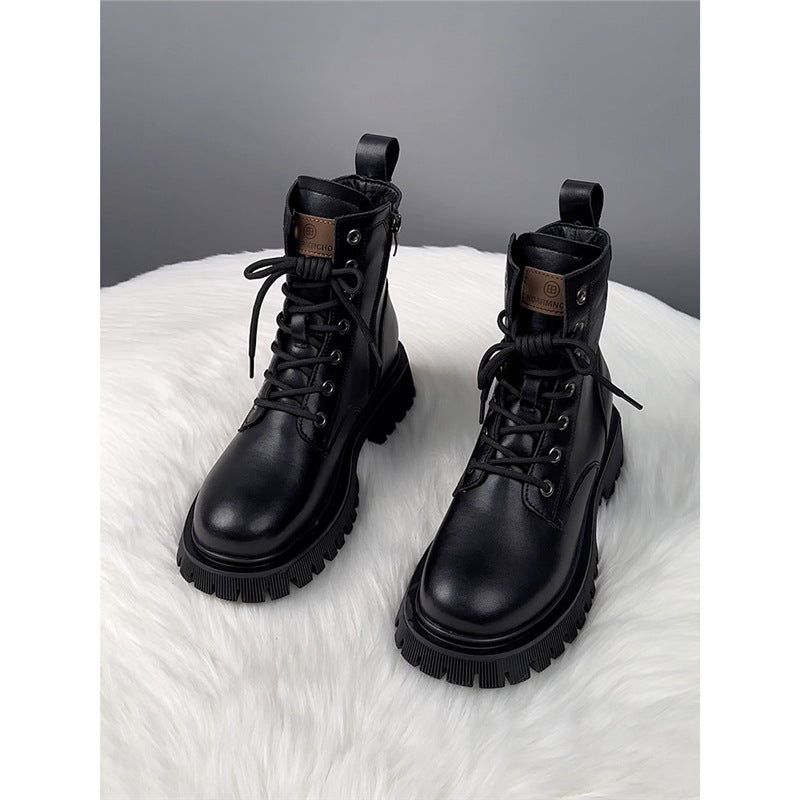 Women's Martin British Style Trendy Platform Ankle Women's Leather Boots