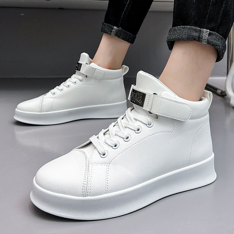 Men's Four White Fashionable Sports Korean Thick Bottom Sneakers