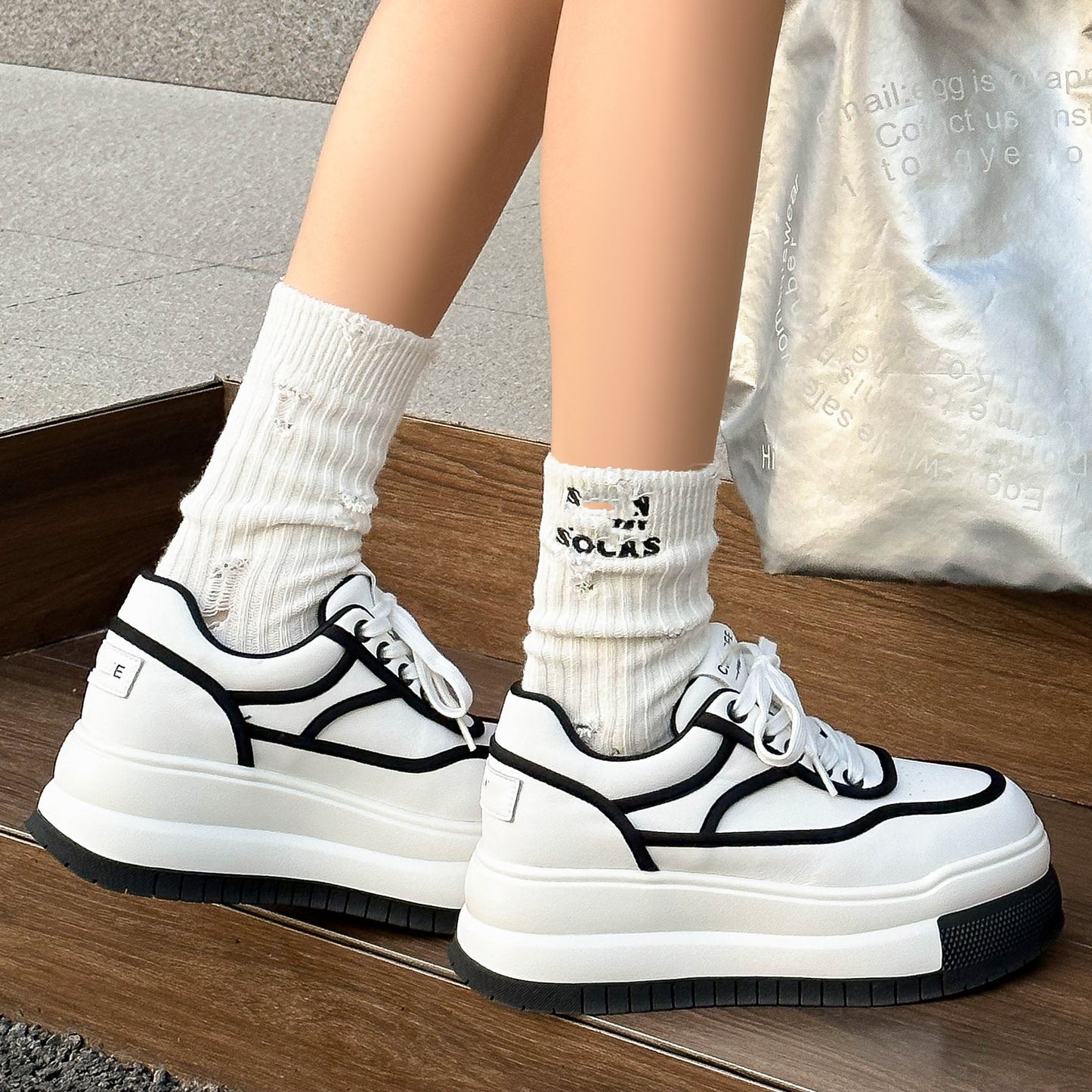 Women's Thick Bottom Platform Spring Doll Head Fashion Trendy Sneakers
