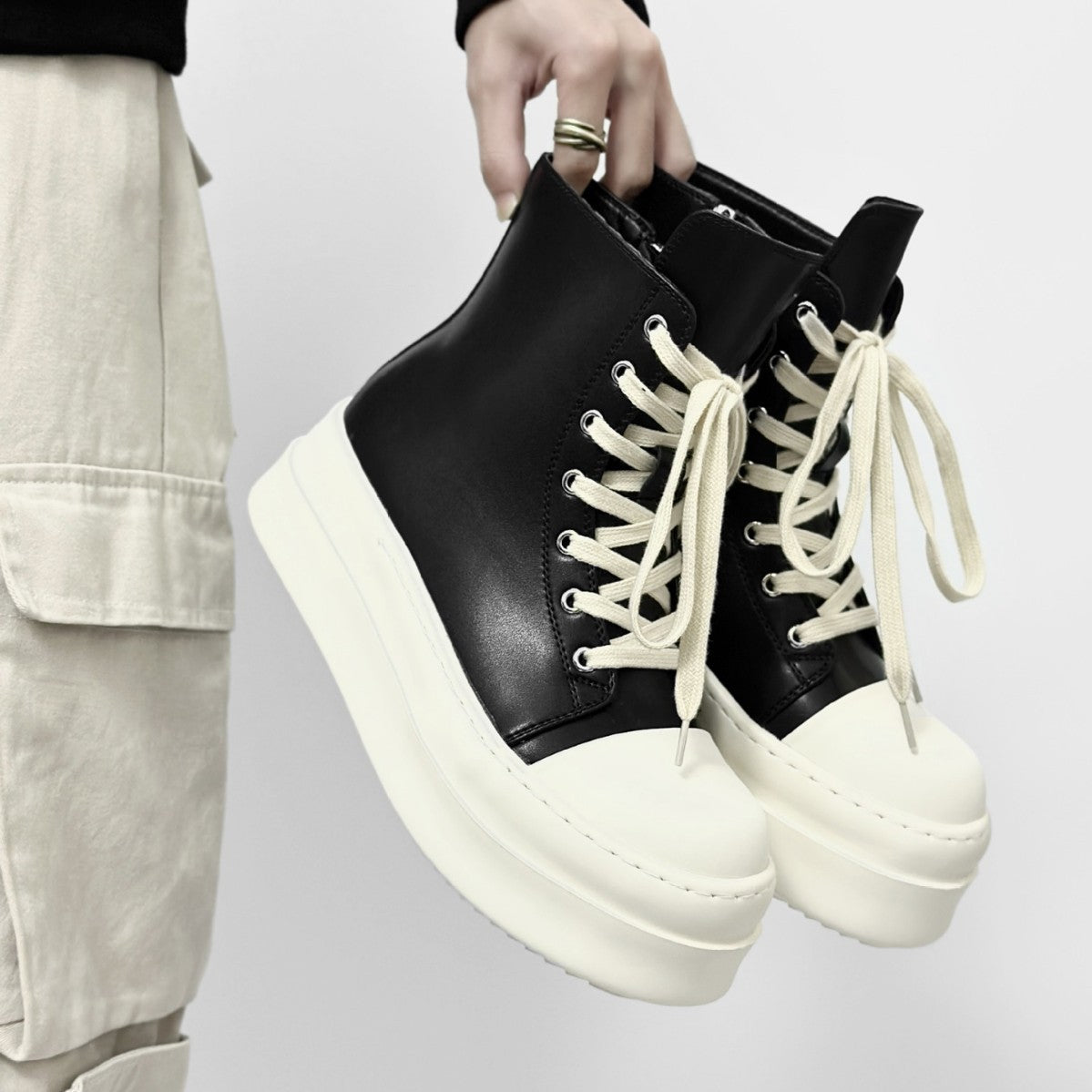 Women's & Men's Board Zipper Couple Martin American High Boots