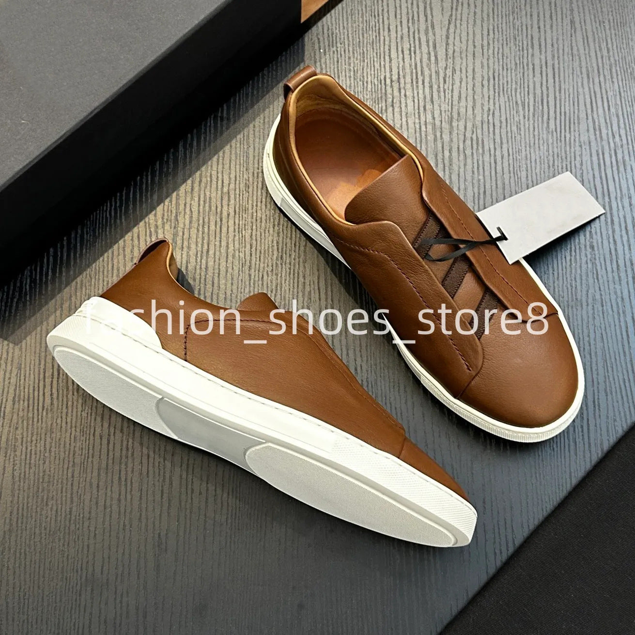 Men's Slip-on Cross Elastic Band Flat Lightweight Comfortable Men's Board Shoes