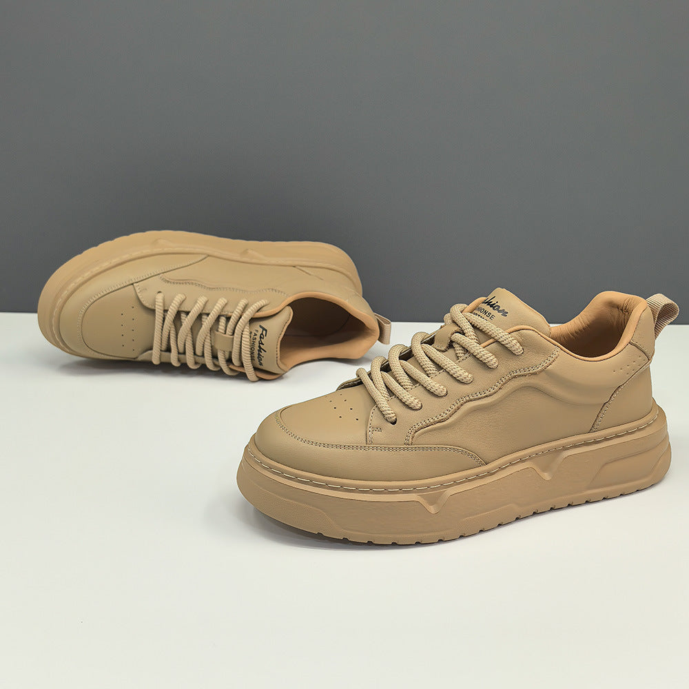 Men's First Layer Cowhide Board Fashionable Top Sneakers