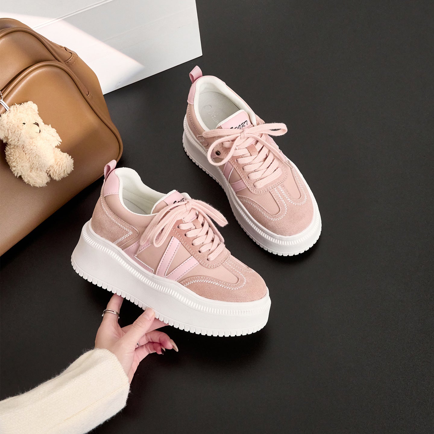 Women's Hidden Platform German Training Spring Small Size Sports Women's Board Shoes