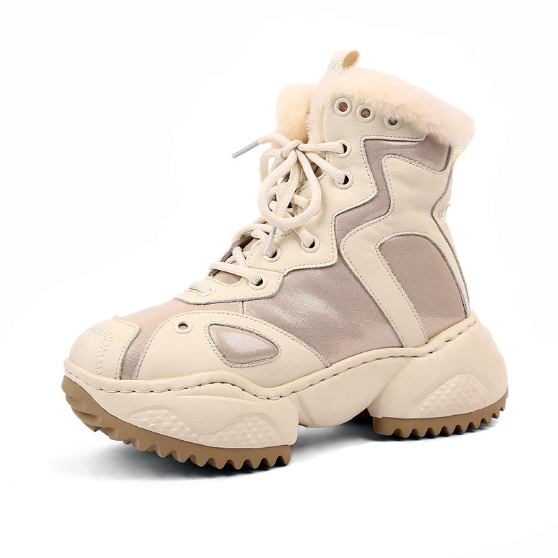 Women's Winter Fleece-lined Thick High Platform Warm Keeping Snow Boots