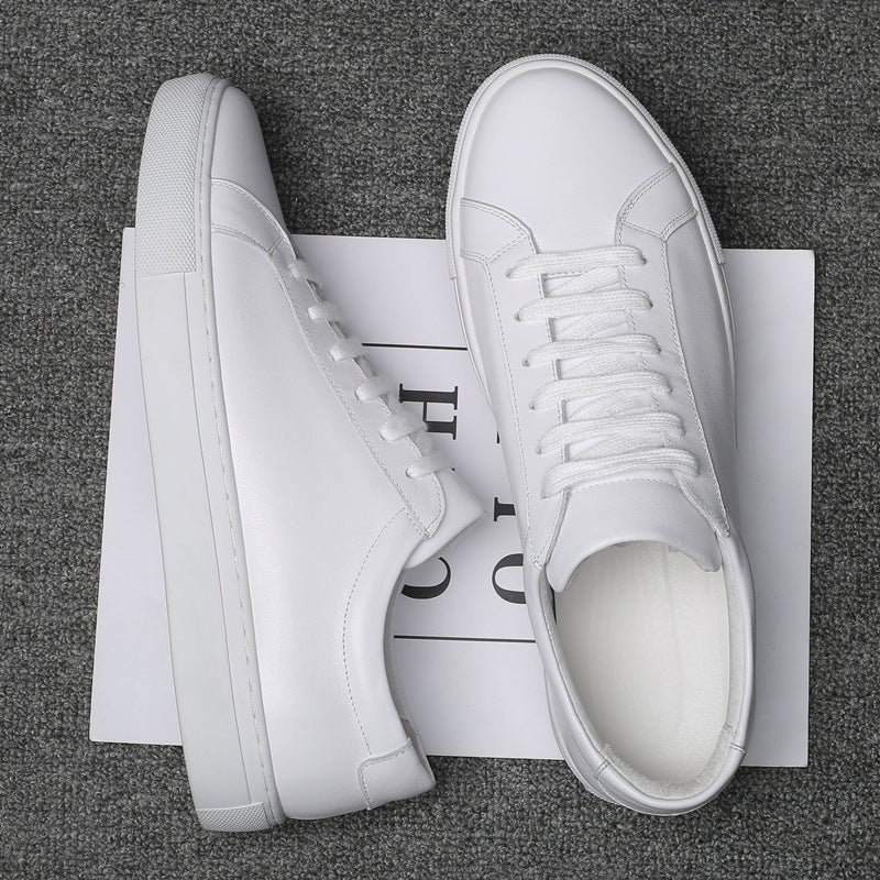 Men's Genuine Platform White Korean Fashion Casual Shoes