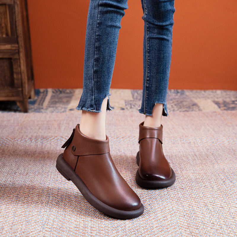 Women's Booties Vintage Soft Bottom Martin Female Boots