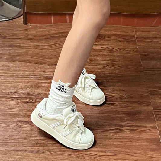 Female Small Cartoon Princess Style Pure Sneakers