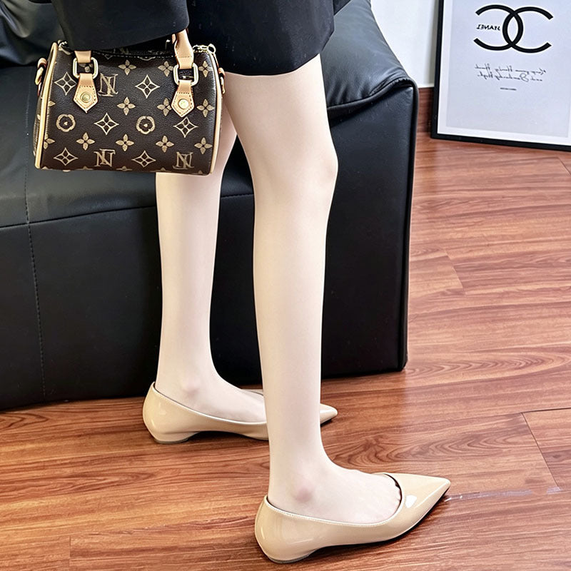 Fashionable High-grade Pointed Plus Size Low-cut Pumps Red Bottom Women's Fashion Shoes