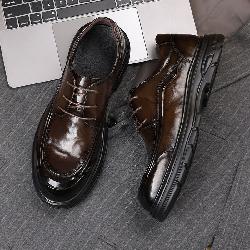 Men's First Layer Cowhide British Style Genuine Leather Shoes