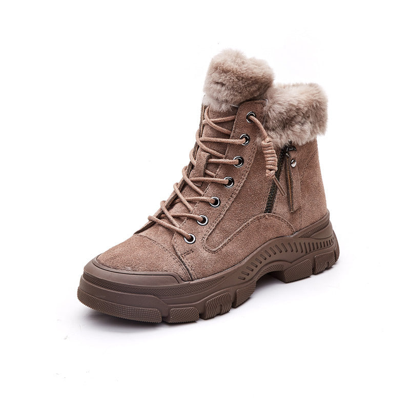 Women's Fleece-lined British Style Platform Martin Female Boots