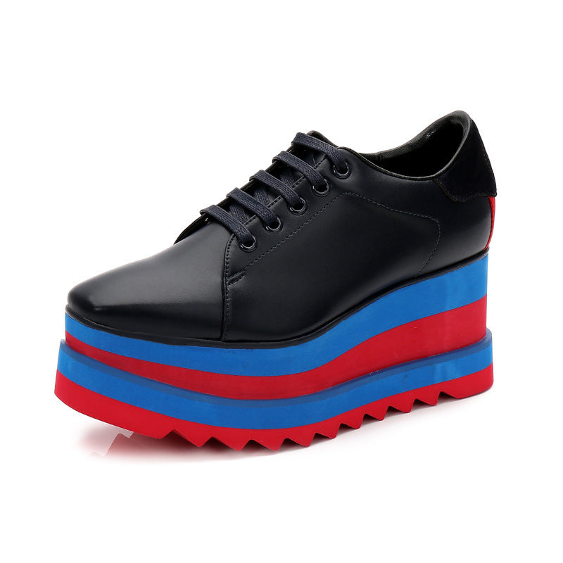 Women's Style Thick Bottom Muffin Square Toe Wedge Women's Casual Shoes