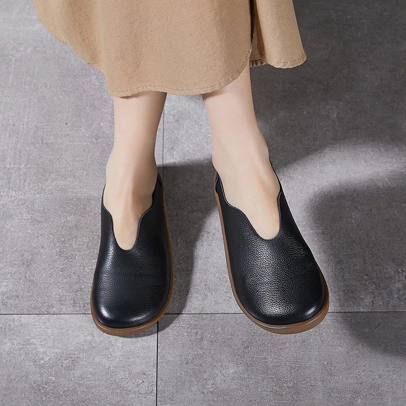 Women's Surface First Layer Cowhide Comfortable Pregnant Casual Shoes