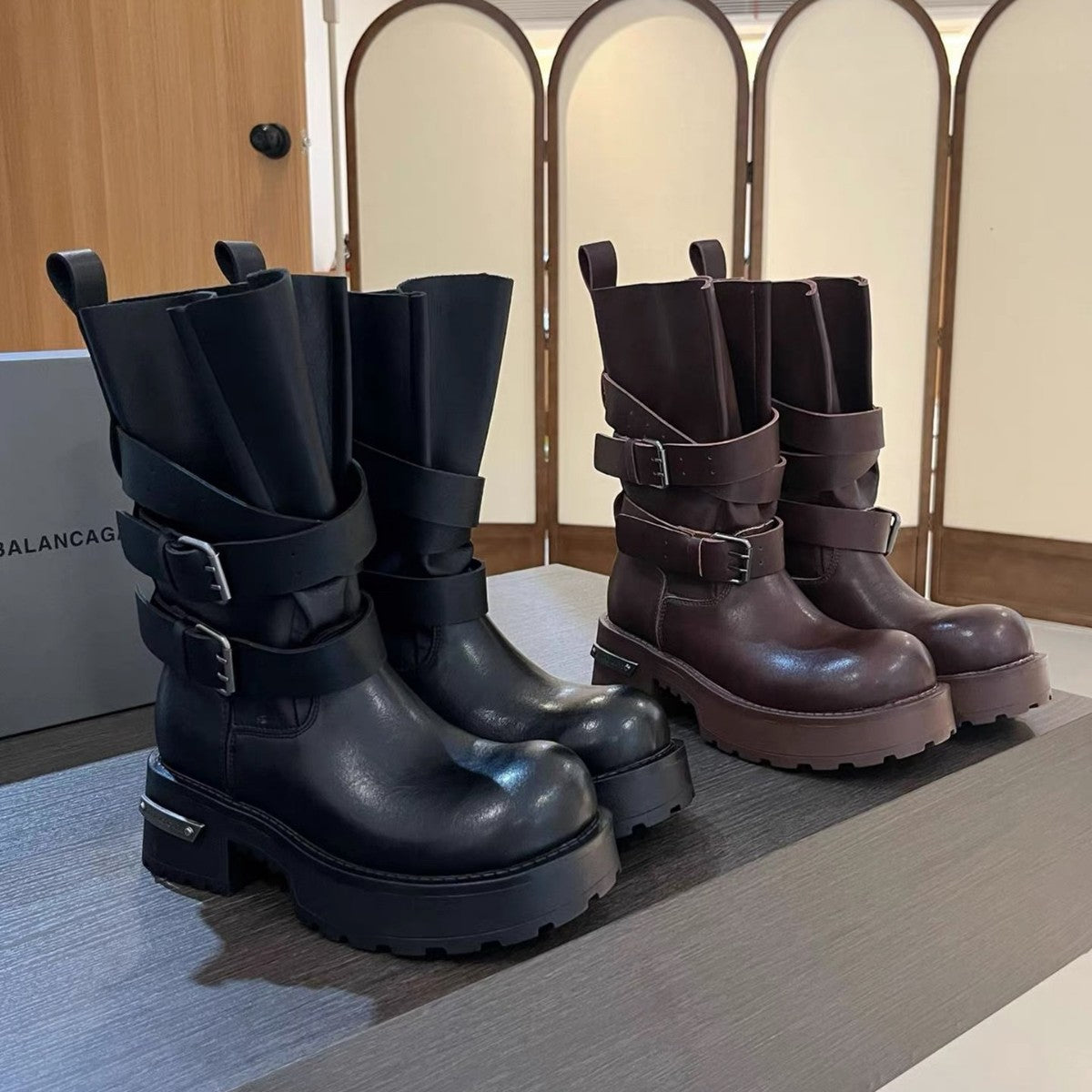 Women's Paris Niche Thick Bottom Motorcycle Double Women's Casual Shoes