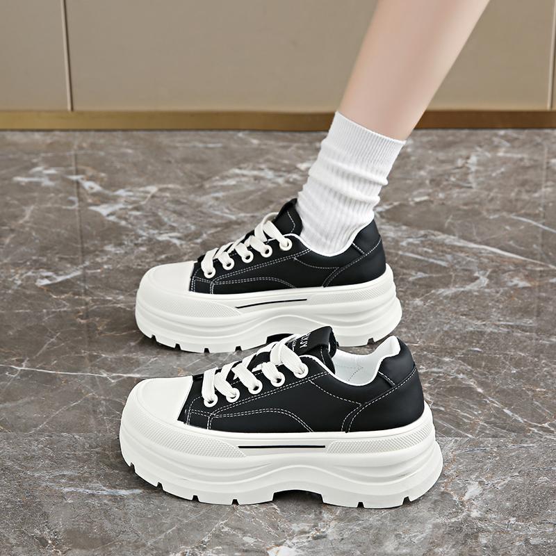 Women's Fashion Four Boutique White Thick Bottom Women's Board Shoes