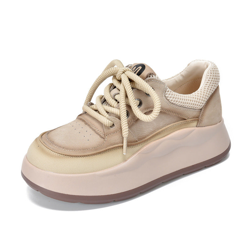 Women's Platform Genuine Spring First Layer Cowhide Women's Casual Shoes