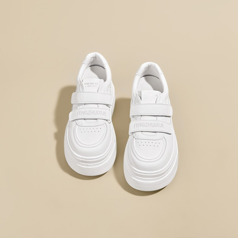 Women's Height Increasing Insole Velcro White Spring Platform Small Women's Casual Shoes