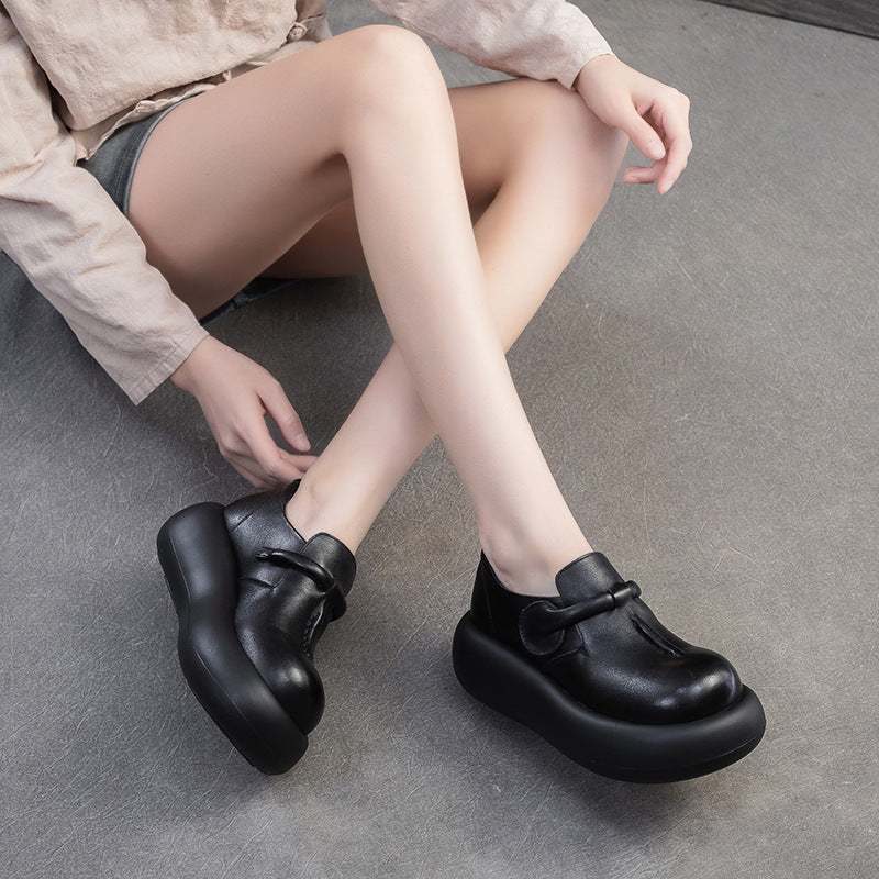 Women's Retro Simple First Layer Cowhide Comfort Commuter Women's Casual Shoes