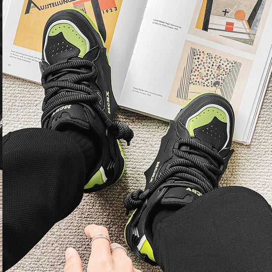 Women's & Men's Black Knight Series Designer National Fashion Bread Sneakers