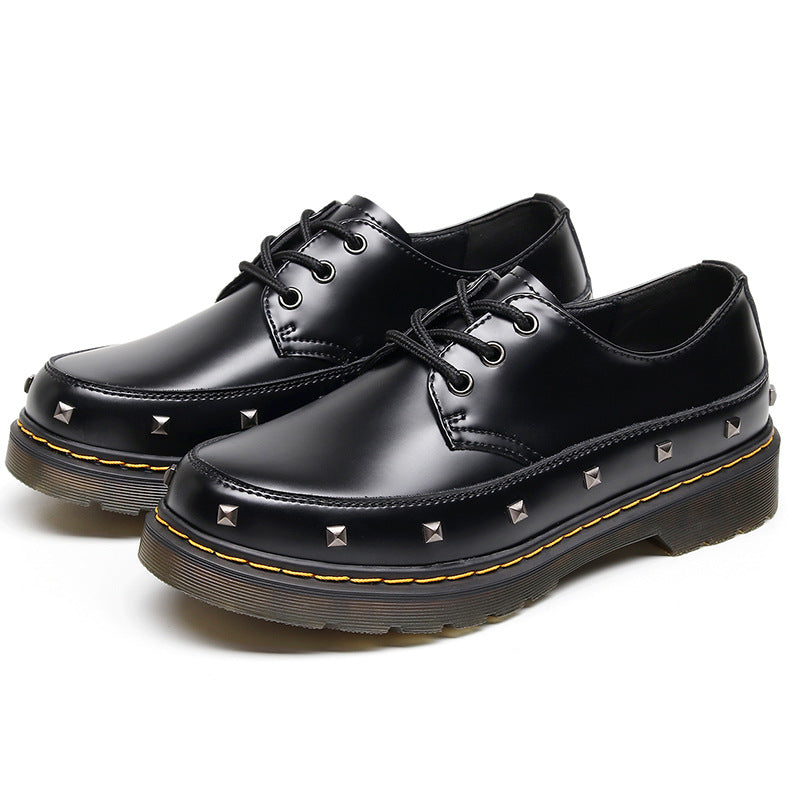 Men's Martin Classic Simple Black Hole Pumps Men's Casual Leather Shoes