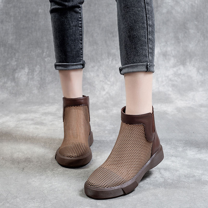 Women's Martin Breathable Full Grain Cowhide Mesh Boots