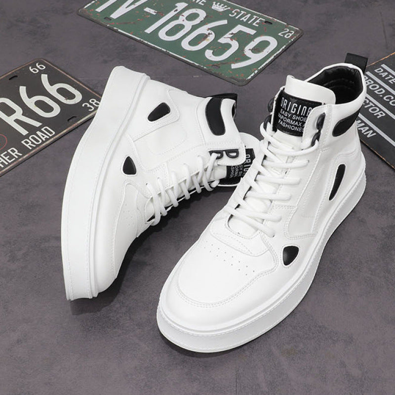 Men's Tube Cowboy Personality Thick Bottom Hight Increasing Boots