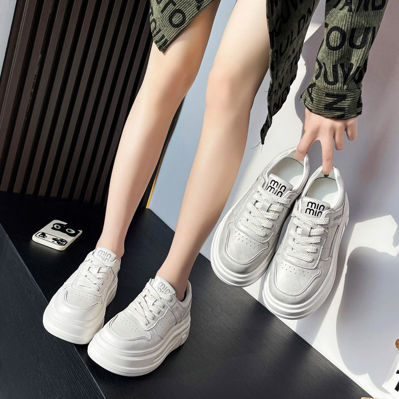 Women's Korean Style Platform White Thin Strap Men's Shoes