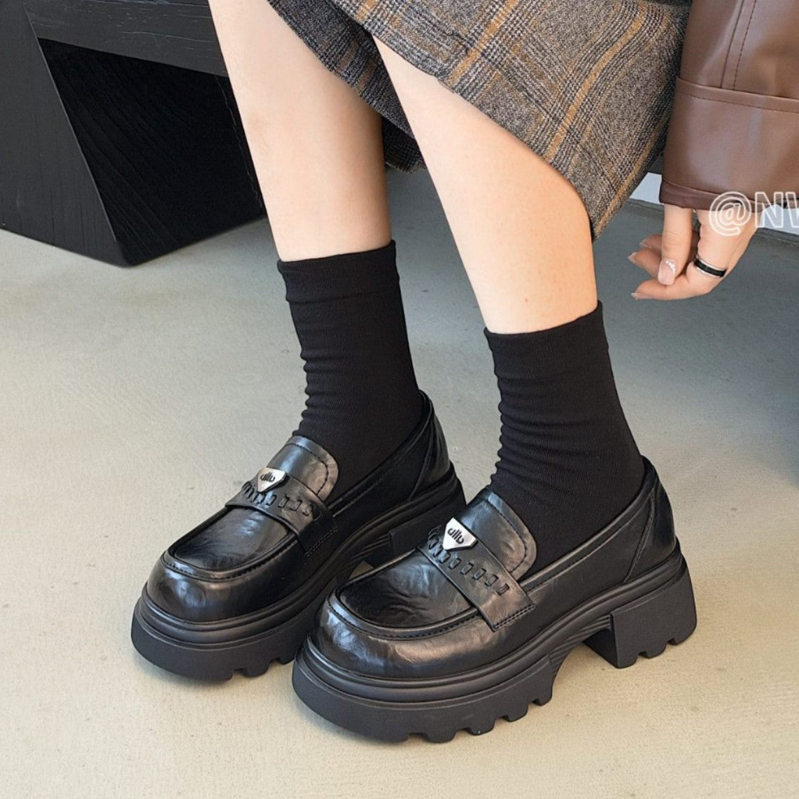 Women's Height Pu Sole Spring Simple Comfortable Slip-on Loafers