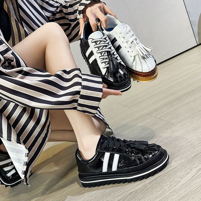 Name Shell Head White Height Increasing Couple Women's Sports Shoes