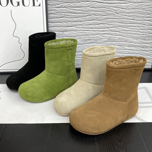 Women's Winter Frosted Cowhide Sheepskin Fur Integrated Sleeve Women's Shoes
