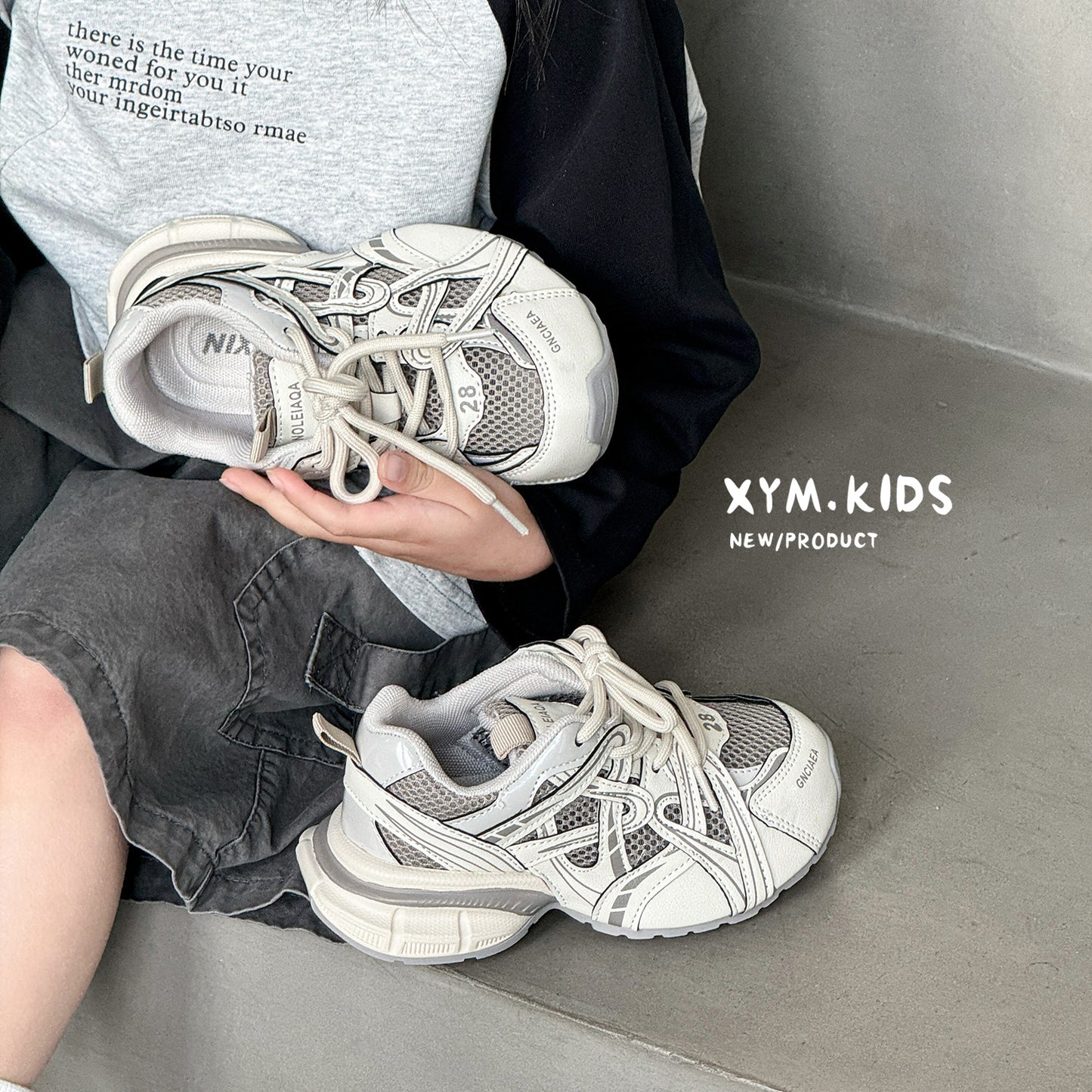 Children's Summer Dad Fashion Bag Bottom Single Net Children's Sports Shoes