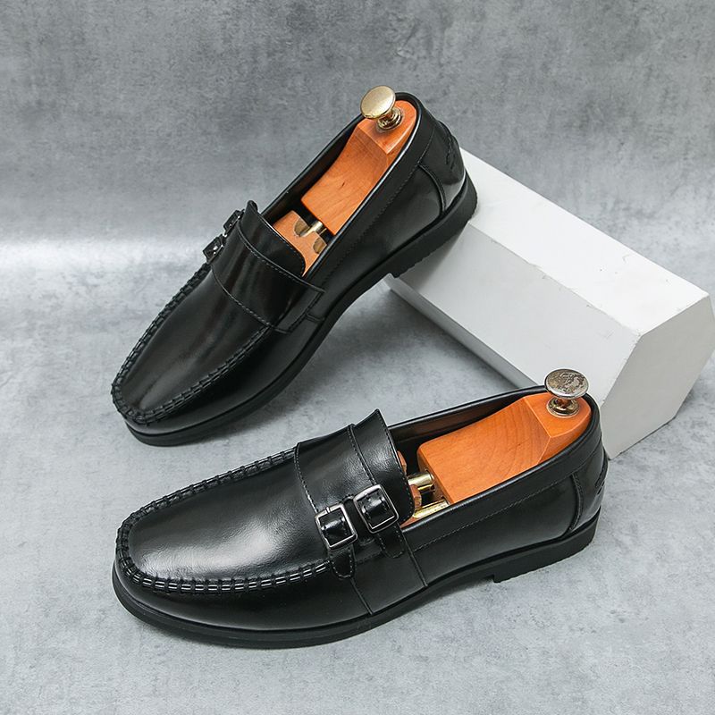 Fashionable Style Business Breathable Slip-on Lazy Men's Casual Leather Shoes