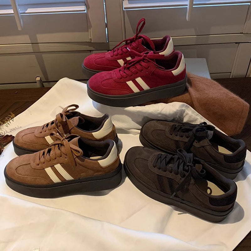 Women's Sole Height Increasing German Training Color Casual Shoes