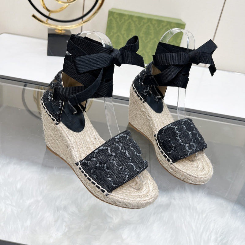 Women's Nigeria Wedge Hemp Rope Trendy Flat Slippers