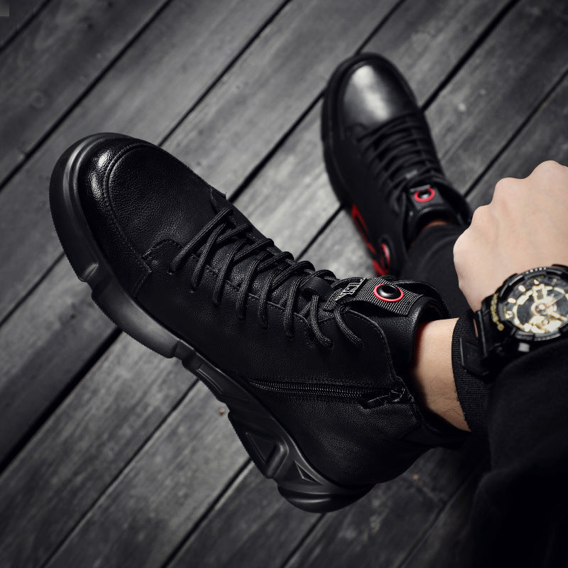Men's Spring Genuine Korean Style Leisure Dad Fashion Leather Shoes
