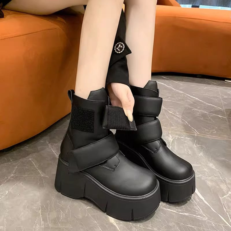 Women's Autumn Thick Bottom Fashion Velcro Muffin Boots