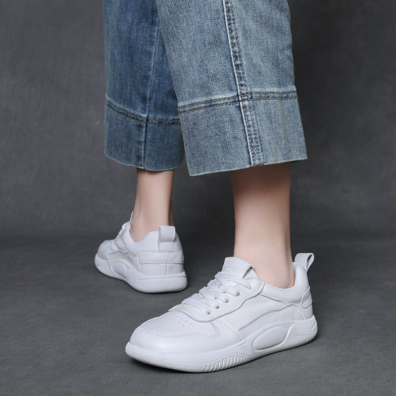 Women's Comfortable White Genuine Spring Sports Leisure Women's Casual Shoes