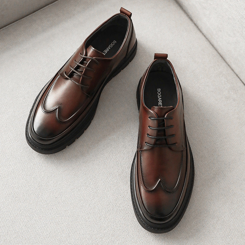 Men's Formal Wear First Layer Cowhide Soft Bottom Surface Genuine Leather Shoes