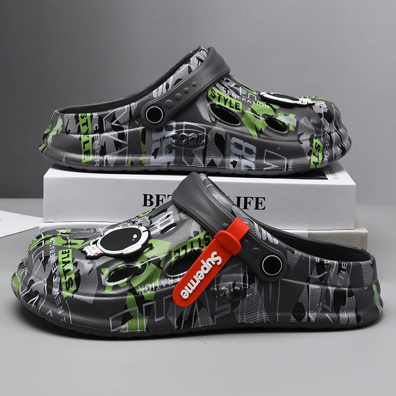 Men's Driving Outdoor Wear Cartoon Fashionable Toe Cap Sandals