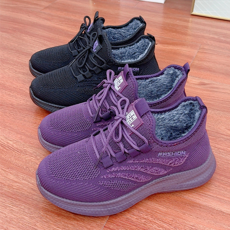 Women's Fleece Lined Padded Warm Keeping Sports Cotton Soft Bottom Women's Shoes